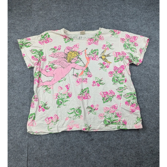 Magnolia Pearl Tops - Magnolia Pearl Shirt Womens OS Berry Little Archer Tee Cupid Floral Maximalist